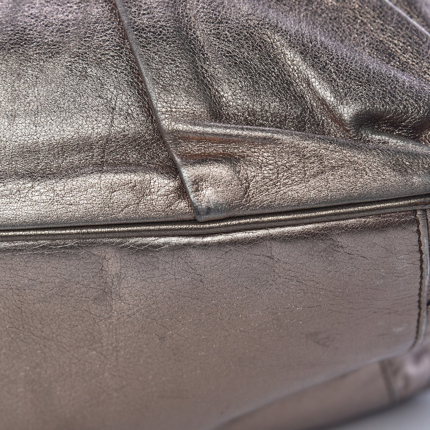 Metallic Calfskin Medium Hysteria Top Handle Bag Gold