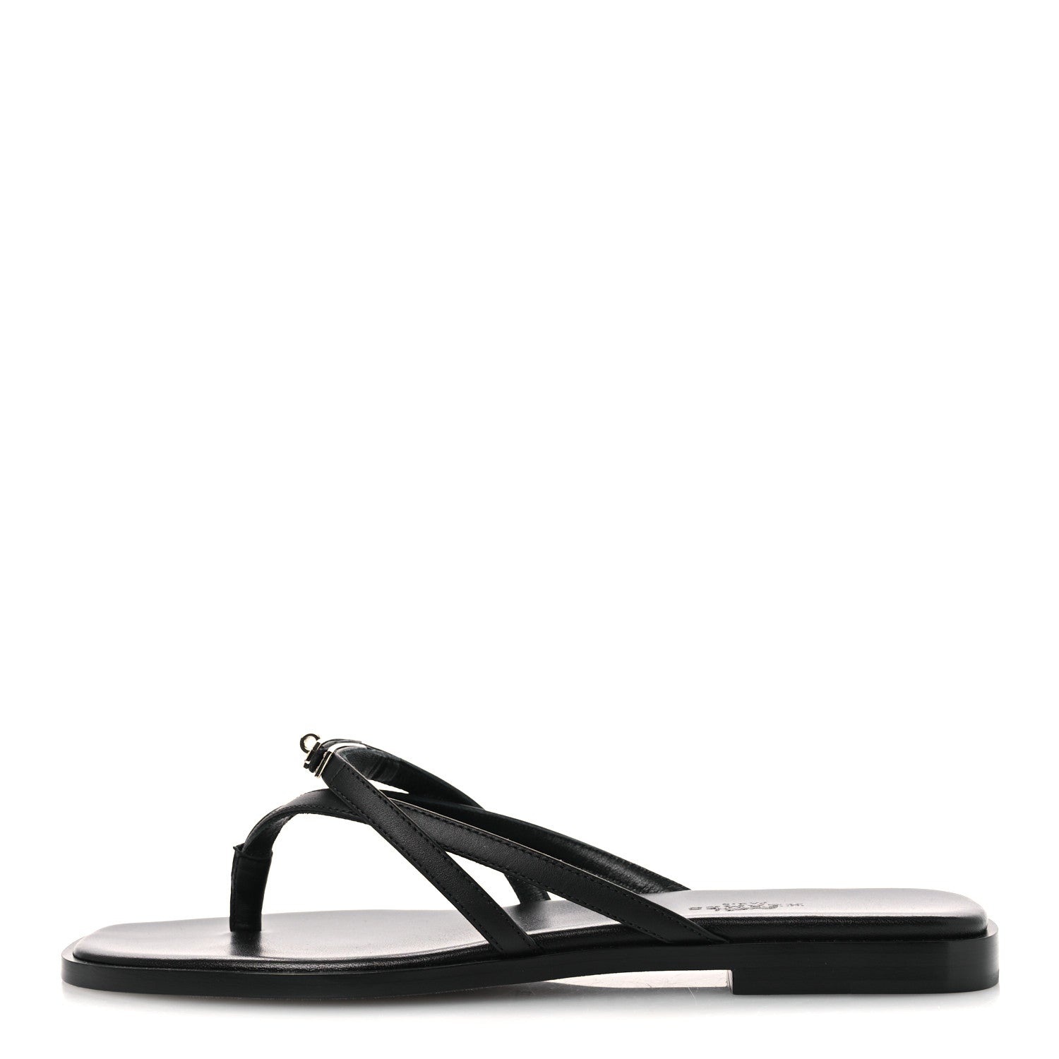 Hermes Calfskin Miss Sandals 37.5 Black 1 of 10