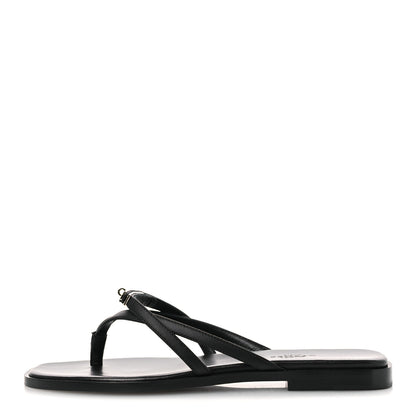 Hermes Calfskin Miss Sandals 37.5 Black 1 of 10
