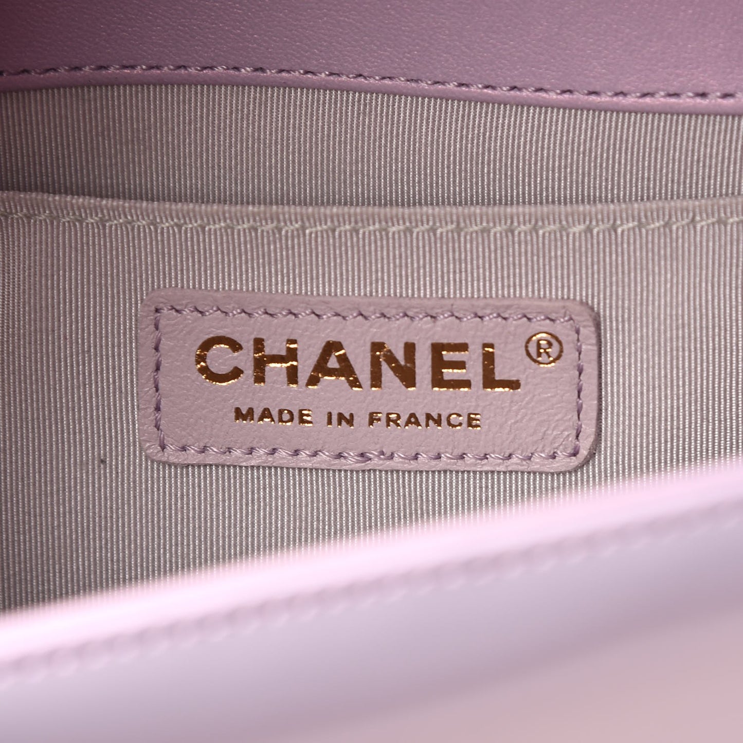 Patent Calfskin Quilted Medium Boy Flap Light Purple