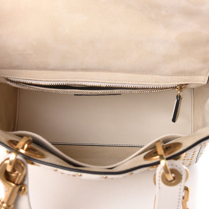 Christian Dior Calfskin Cannage Studded Supple Lady Dior White 5 of 10