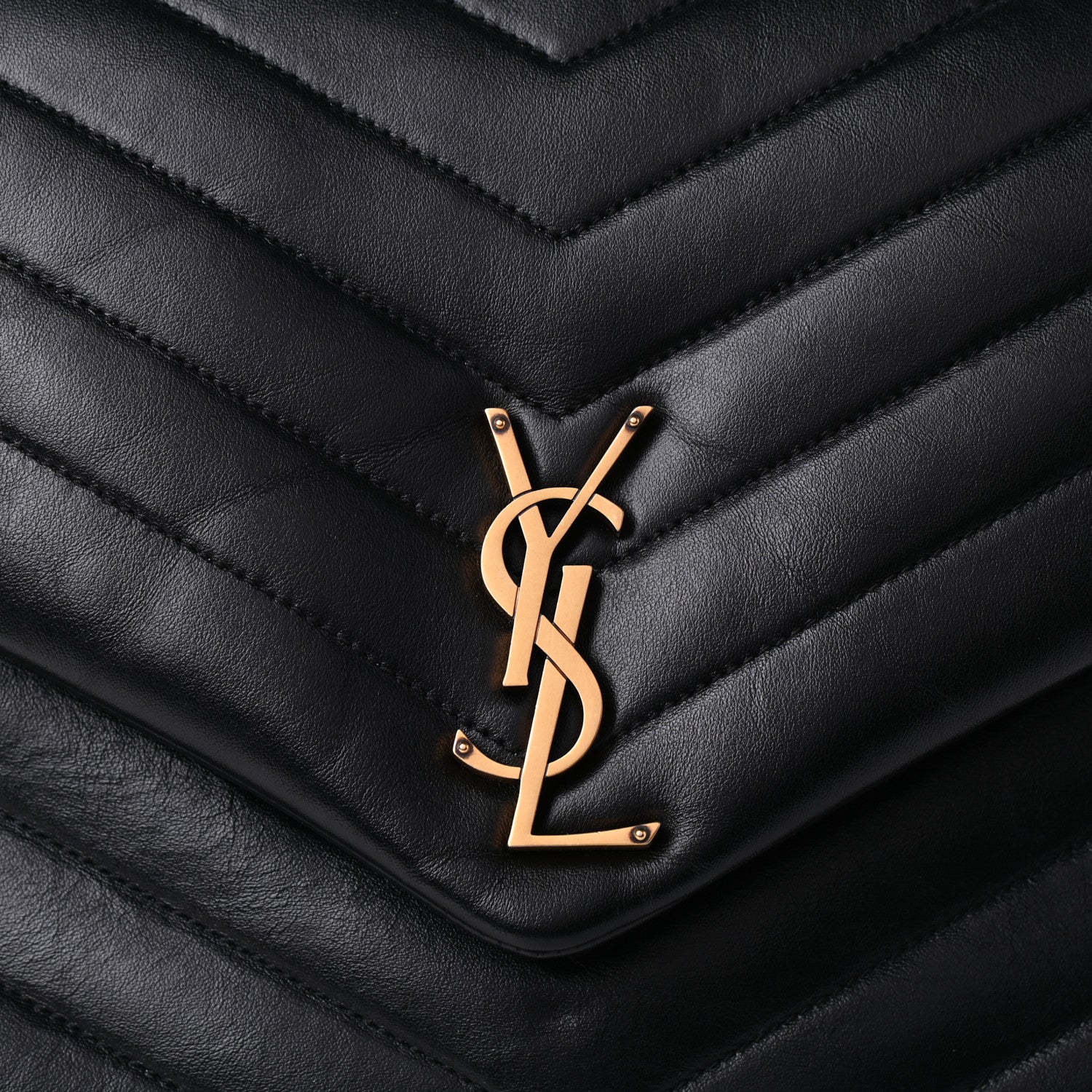 Saint Laurent Calfskin Y Quilted Monogram Large Loulou Chain Satchel Black 7 of 9