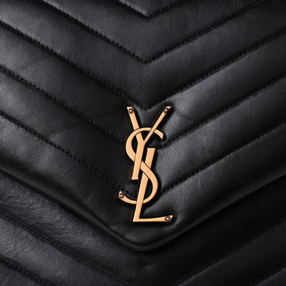 Saint Laurent Calfskin Y Quilted Monogram Large Loulou Chain Satchel Black 7 of 9