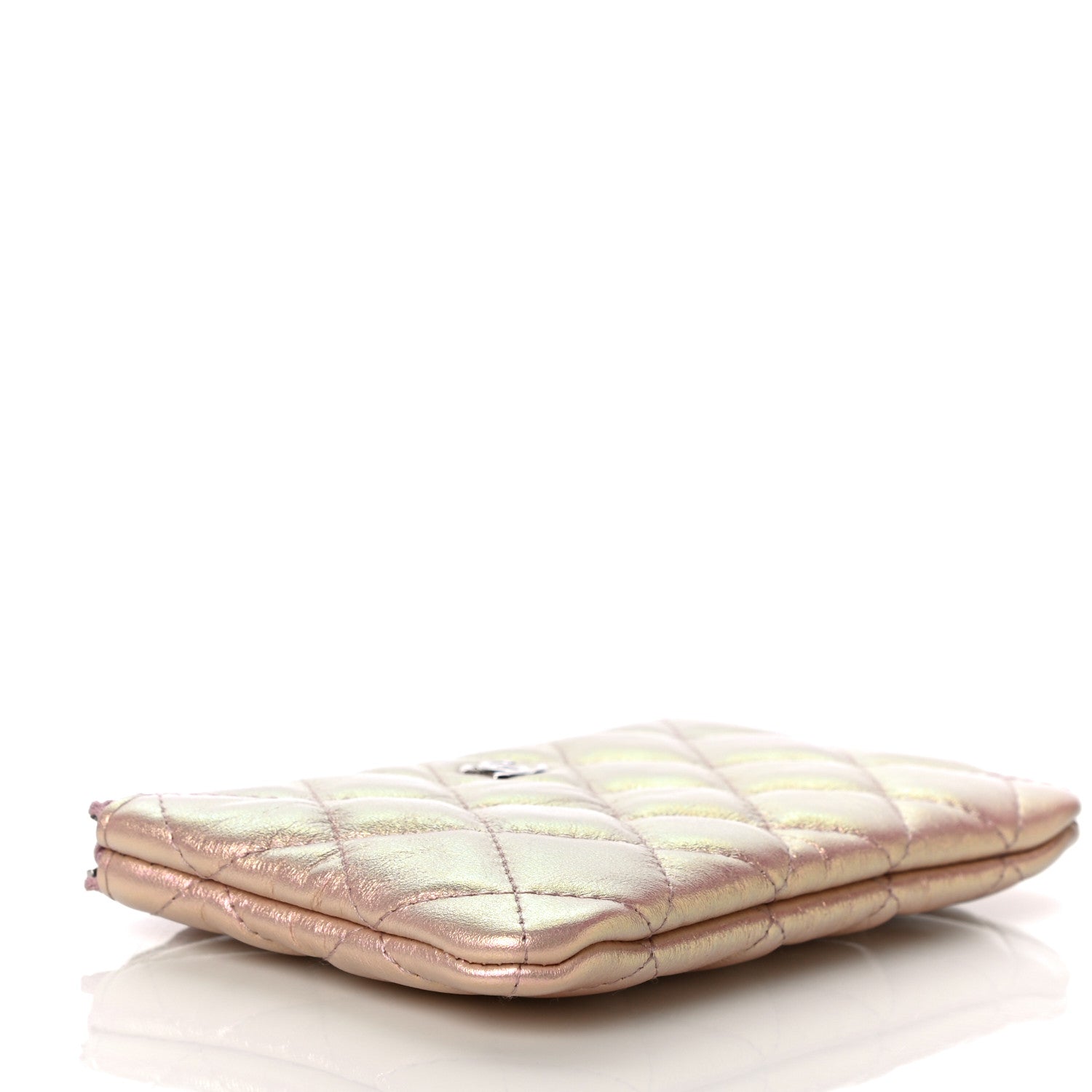 Chanel Iridescent Calfskin Quilted Small Cosmetic Case Pink 5 of 11