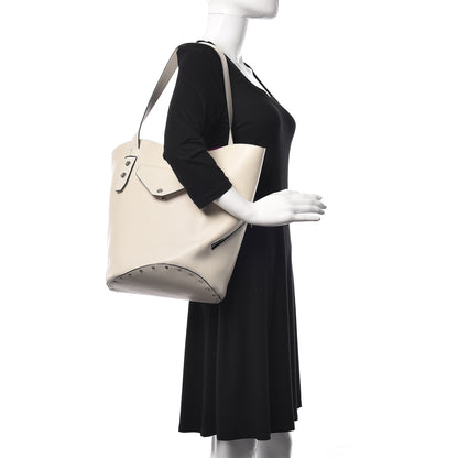 Celine Natural Calfskin Biker Bucket Shoulder Bag White Magenta 2 of 7