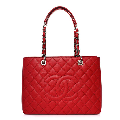 Chanel Caviar Quilted Grand Shopping Tote GST Red 1 of 11
