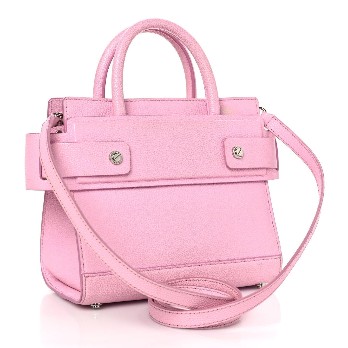 Grained Calfskin Mini Horizon Satchel Bright Pink