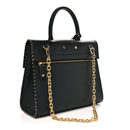 Louis Vuitton Calfskin Taurillon Studded City Steamer One Handle Bag Black 2 of 8