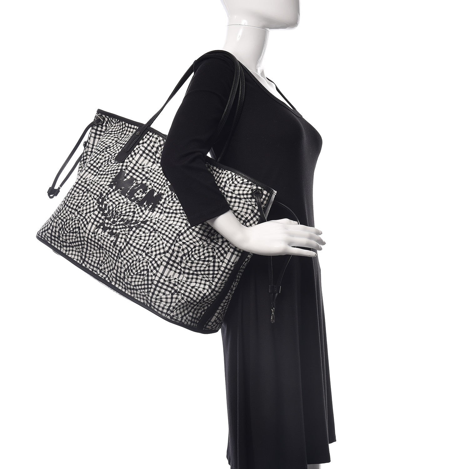 MCM Visetos Large Liz Reversible Shopper Tote Black 2 of 17