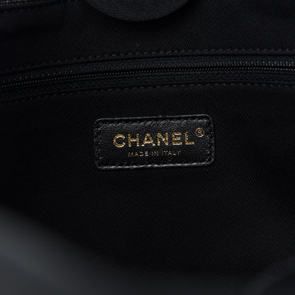 Chanel Mixed Fibers Striped Small Deauville Tote Black 6 of 10