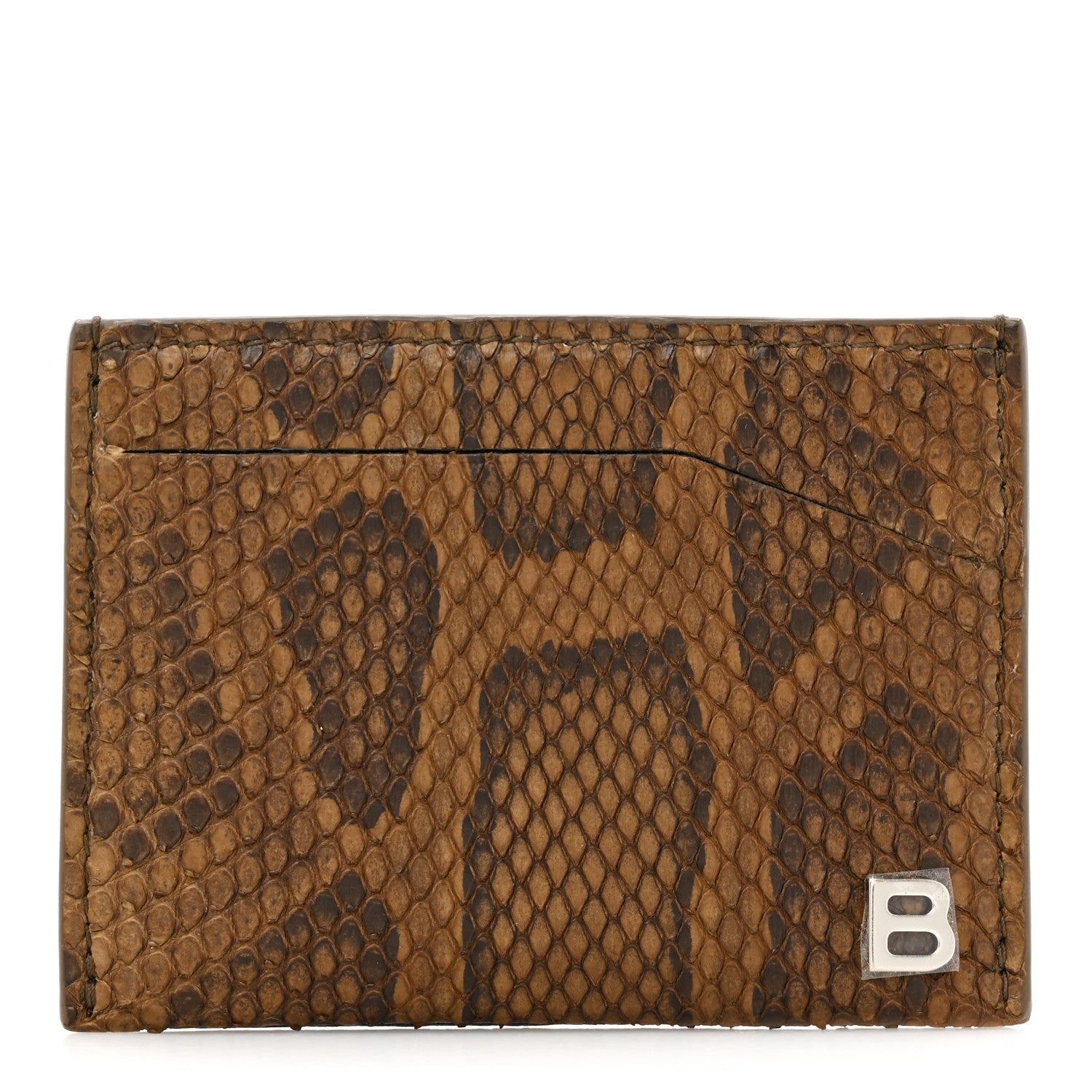 Balenciaga Snakeskin Card Holder Black 1 of 11