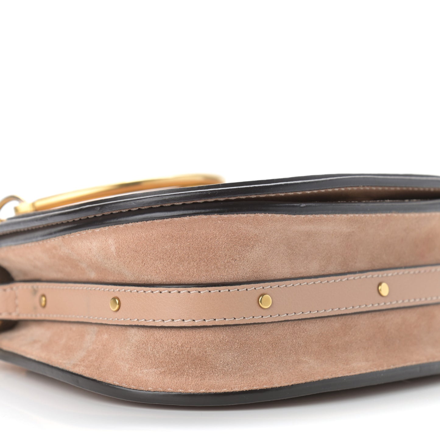 Calfskin Suede Small Nile Bracelet Bag Biscotti Beige