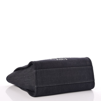 Chanel Canvas Small Deauville Tote Dark Blue 4 of 7