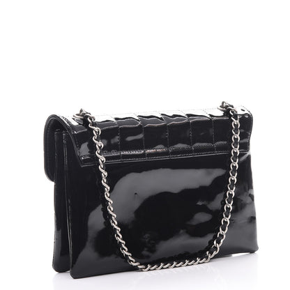 Chanel Patent Chocolate Bar Quilted Computer Keys Flap Black 3 of 12