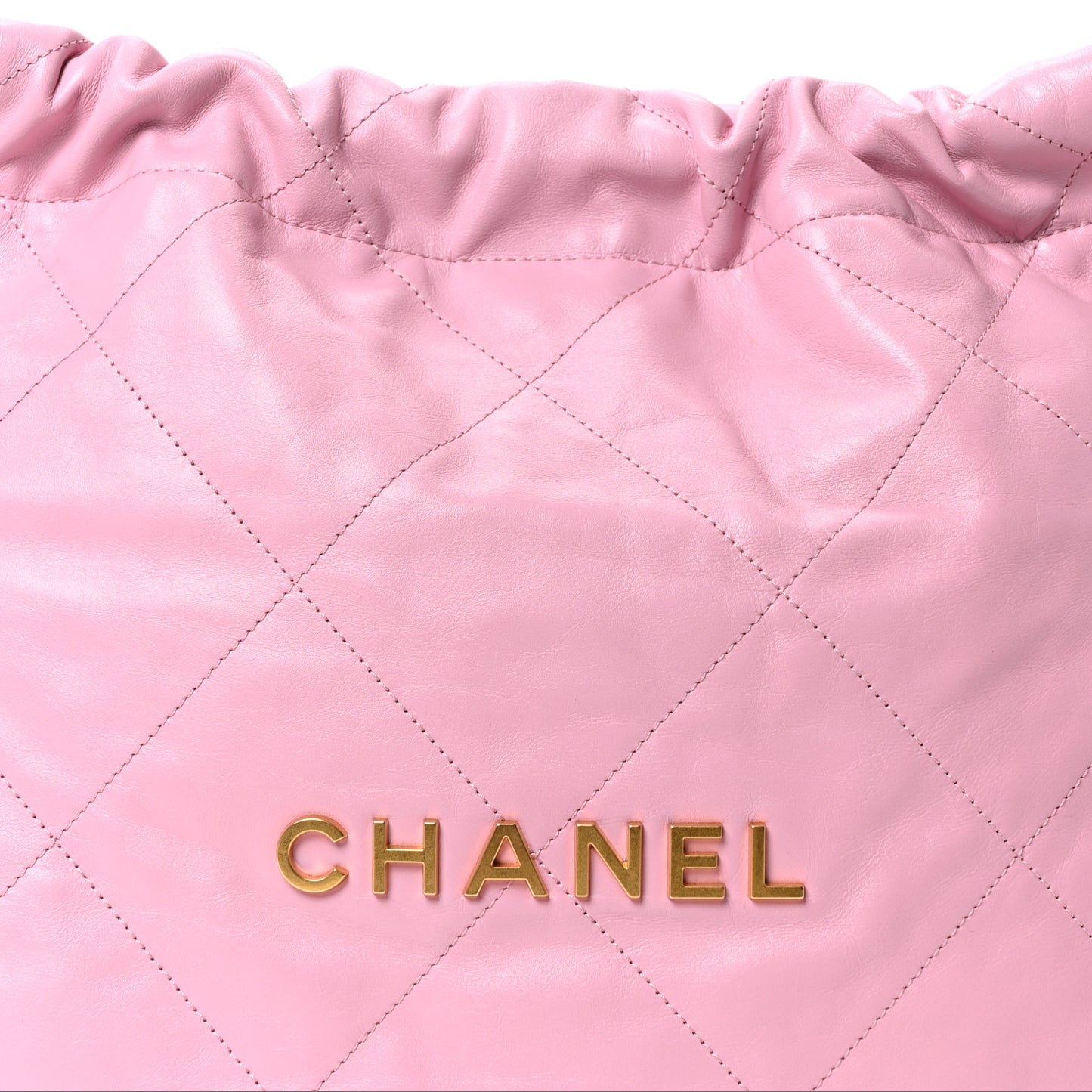Shiny Calfskin Quilted Small Chanel 22 Dark Pink