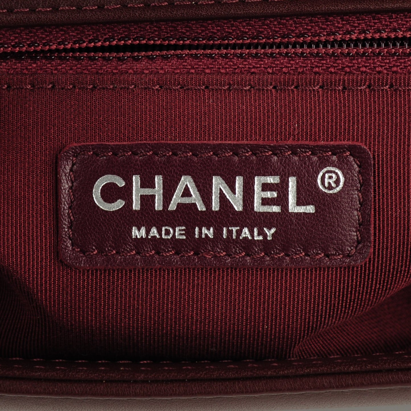 Calfskin Chevron Quilted New Medium Boy Flap Burgundy