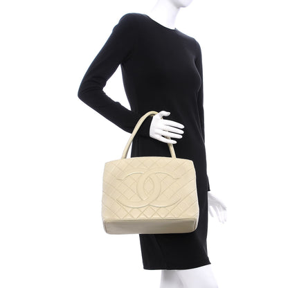 Chanel Lambskin Quilted Medallion Tote Light Beige 2 of 13
