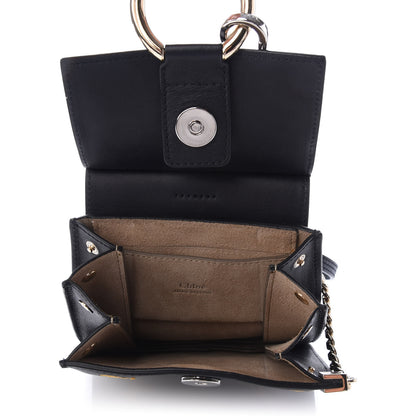 Chloe Smooth Calfskin Little Horses Embroidered Mini Faye Bracelet Bag Black 5 of 9
