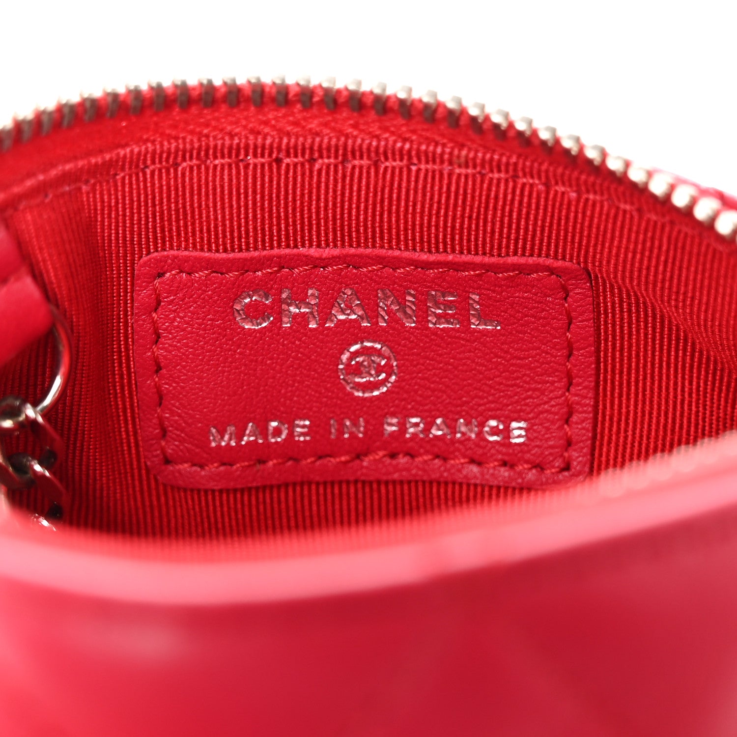 Chanel Lambskin Quilted Key Holder Case Red 6 of 8