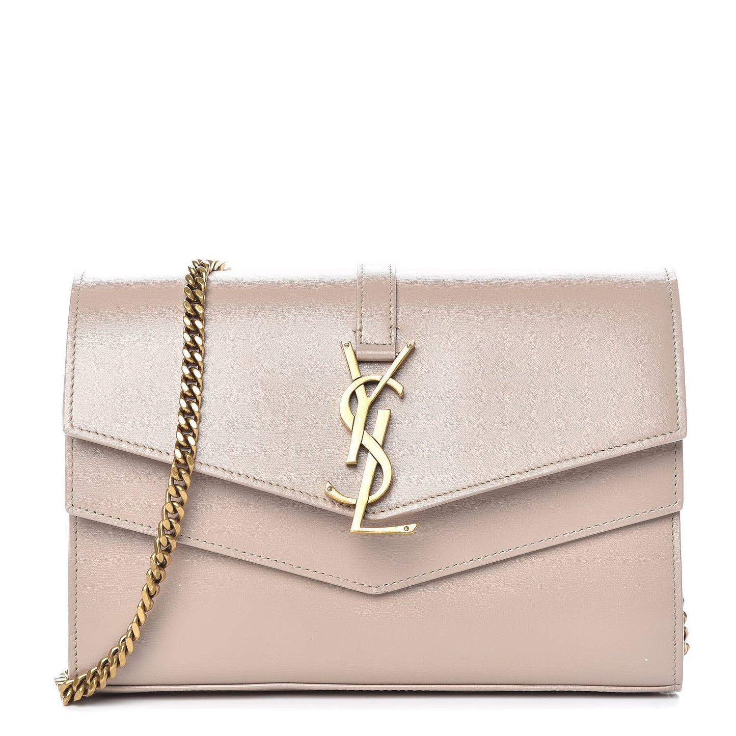 Smooth Calfskin Monogram Sulpice Chain Wallet Nude