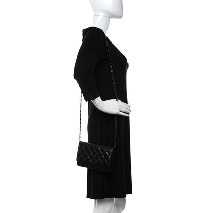 Chanel Lambskin Quilted Wallet On Chain WOC So Black 2 of 11