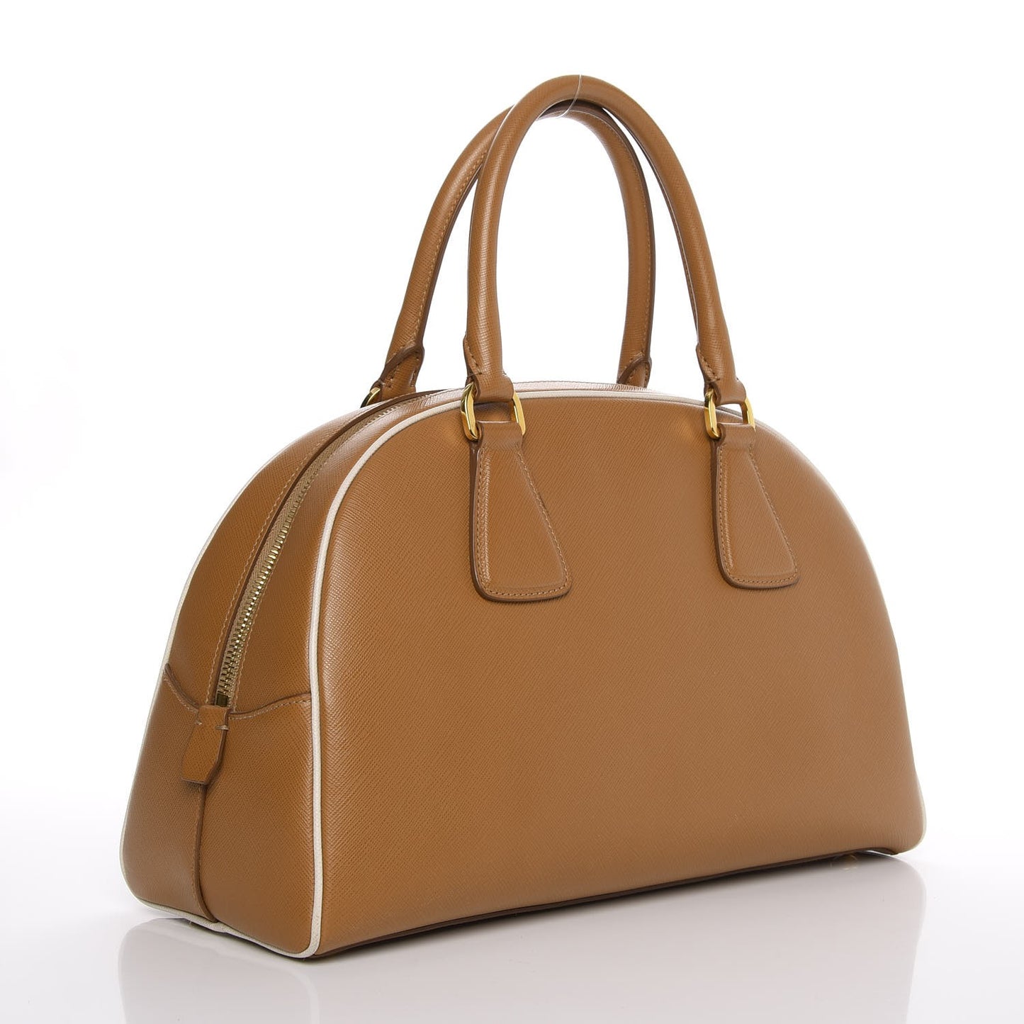 Saffiano Lux Bowling Bag Caramel Talco