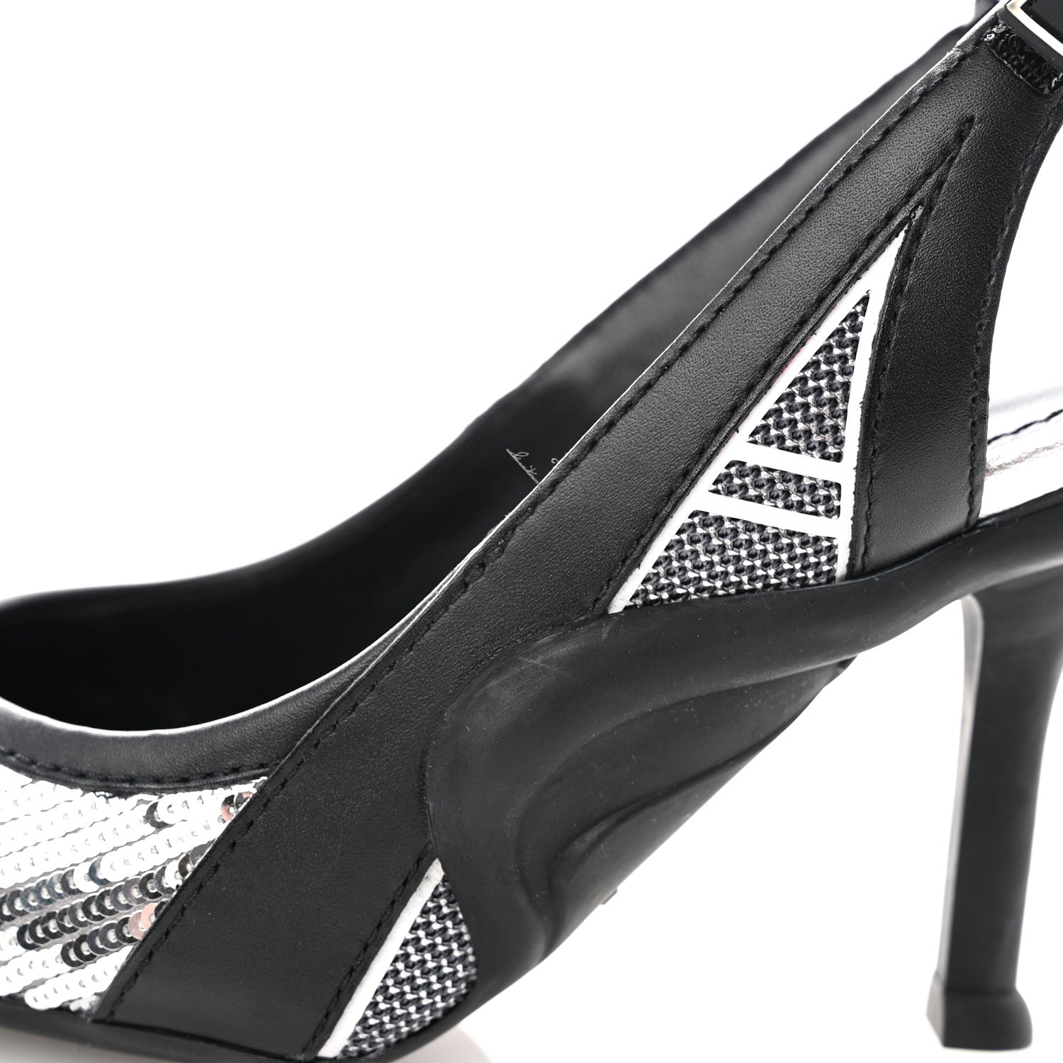 Louis Vuitton Calfskin Sequin Archlight Slingback Pumps 35 Black 10 of 10