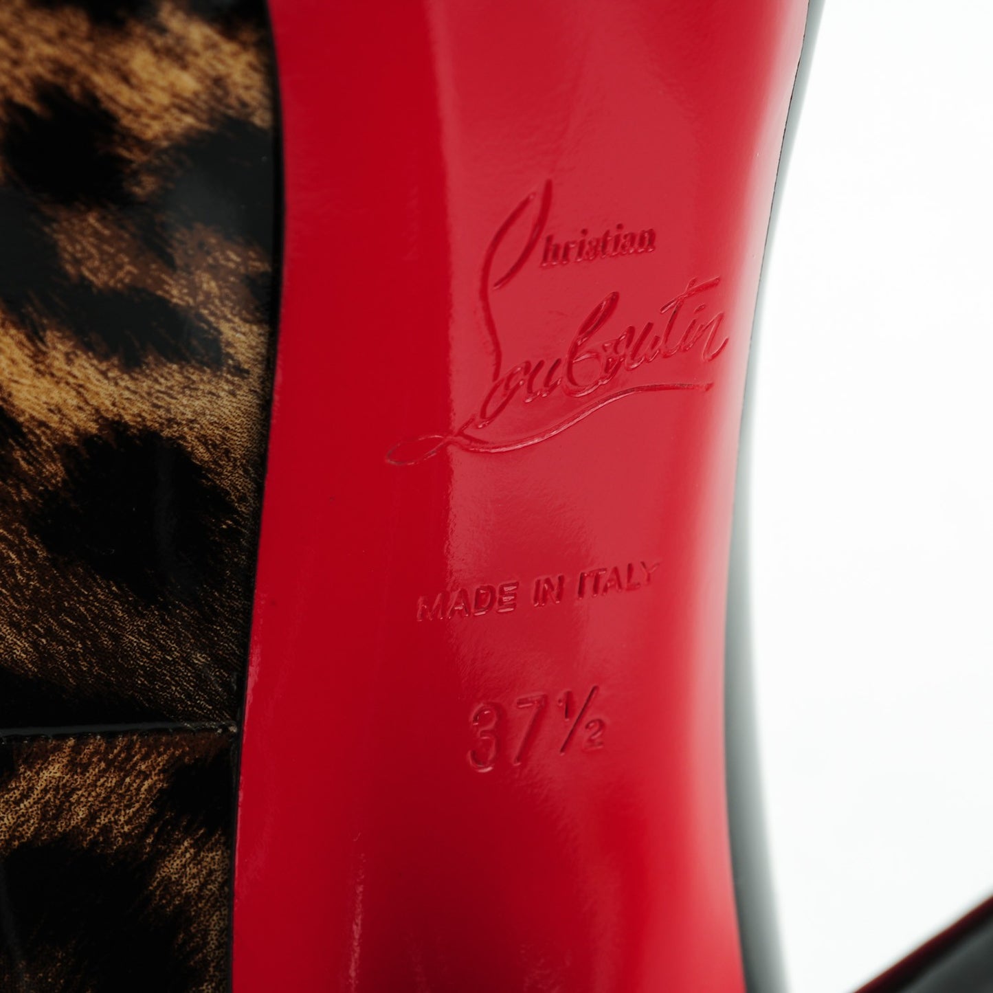Patent Degrade Leopard Very Conic 120 Pumps 37.5 Black