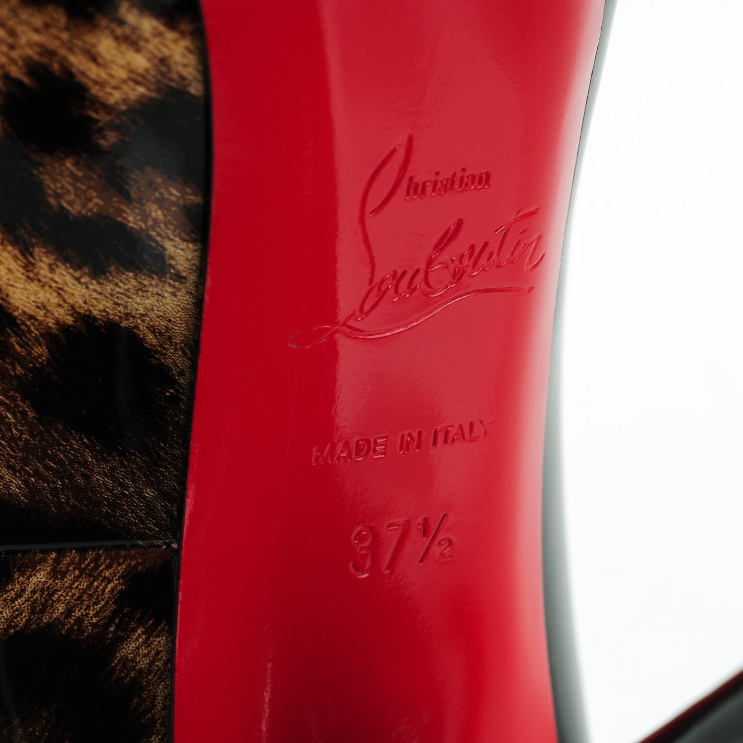 Christian Louboutin Patent Degrade Leopard Very Conic 120 Pumps 37.5 Black 6 of 8