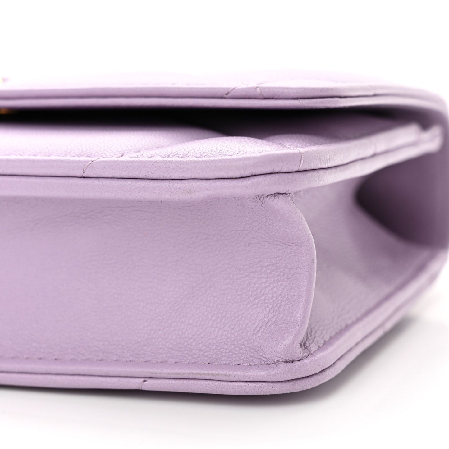 Lambskin Quilted Chanel 19 Wallet On Chain WOC Light Purple