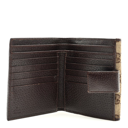 Gucci Monogram Metal Bar French Flap Wallet Beige Ebony Cocoa 5 of 6