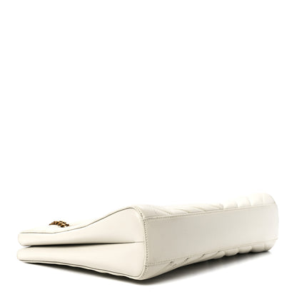 Saint Laurent Grain de Poudre Matelasse Chevron Medium Tribeca Shopping Bag Crema Soft 4 of 12