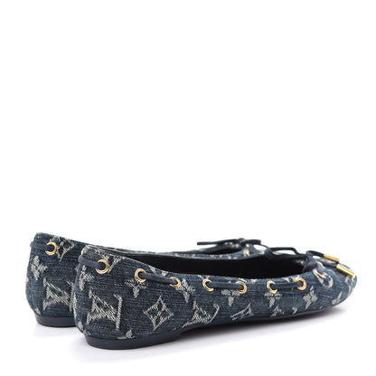 Louis Vuitton Monogram Denim Oasis Ballerina Flats 37.5 Blue 4 of 10