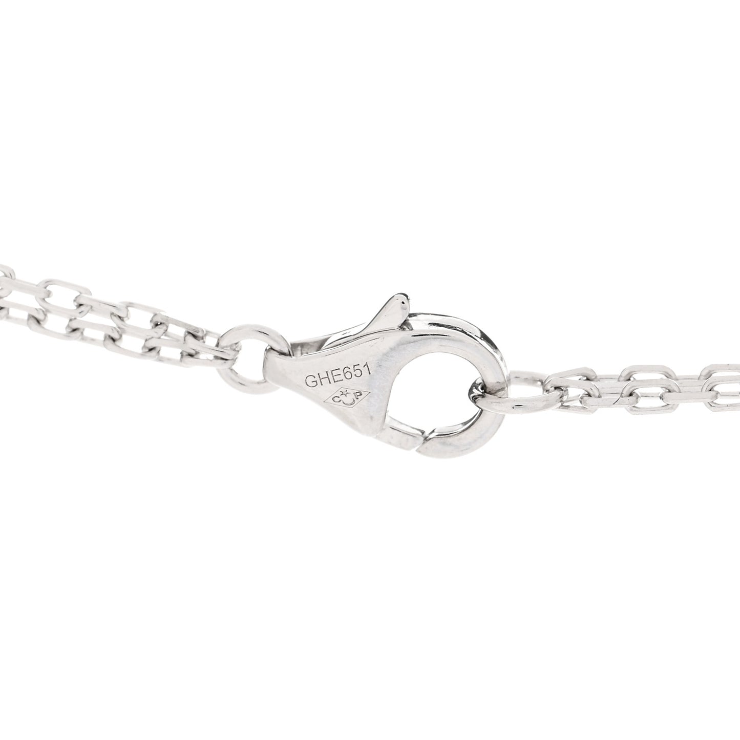 18K White Gold 2 Diamond LOVE Necklace