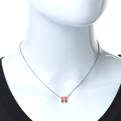 Hermes Palladium Mini Pop H Necklace Orange 2 of 5