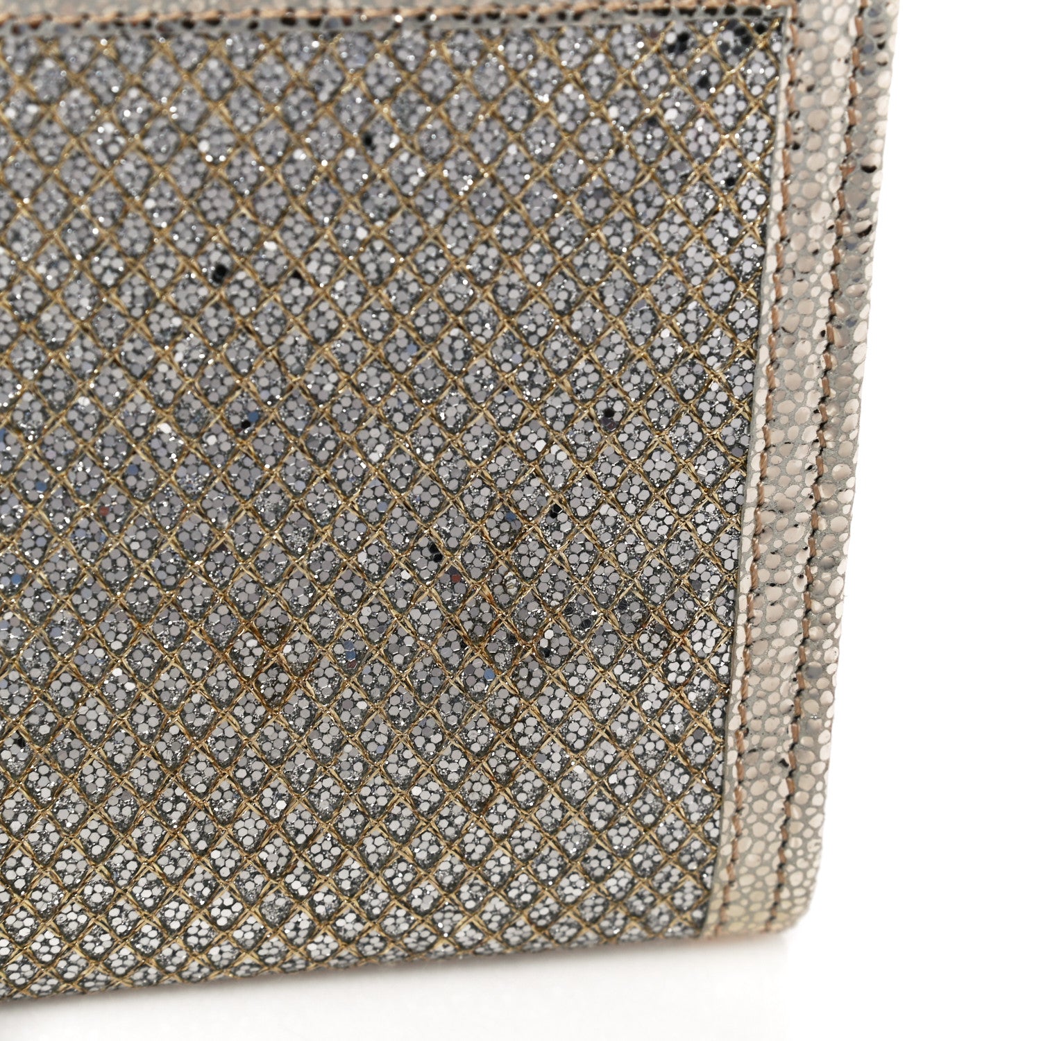 Jimmy Choo Glitter Fabric Reese Clutch Wallet Metallic 11 of 11