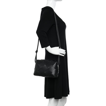 Bottega Veneta Lambskin Maxi Intrecciato Small Cassette Camera Bag Black 1 of 9