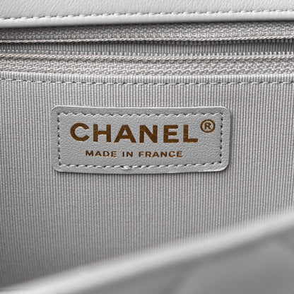 Chanel Calfskin Quilted Small Lady Handle Clutch With Chain Grey 5 of 9