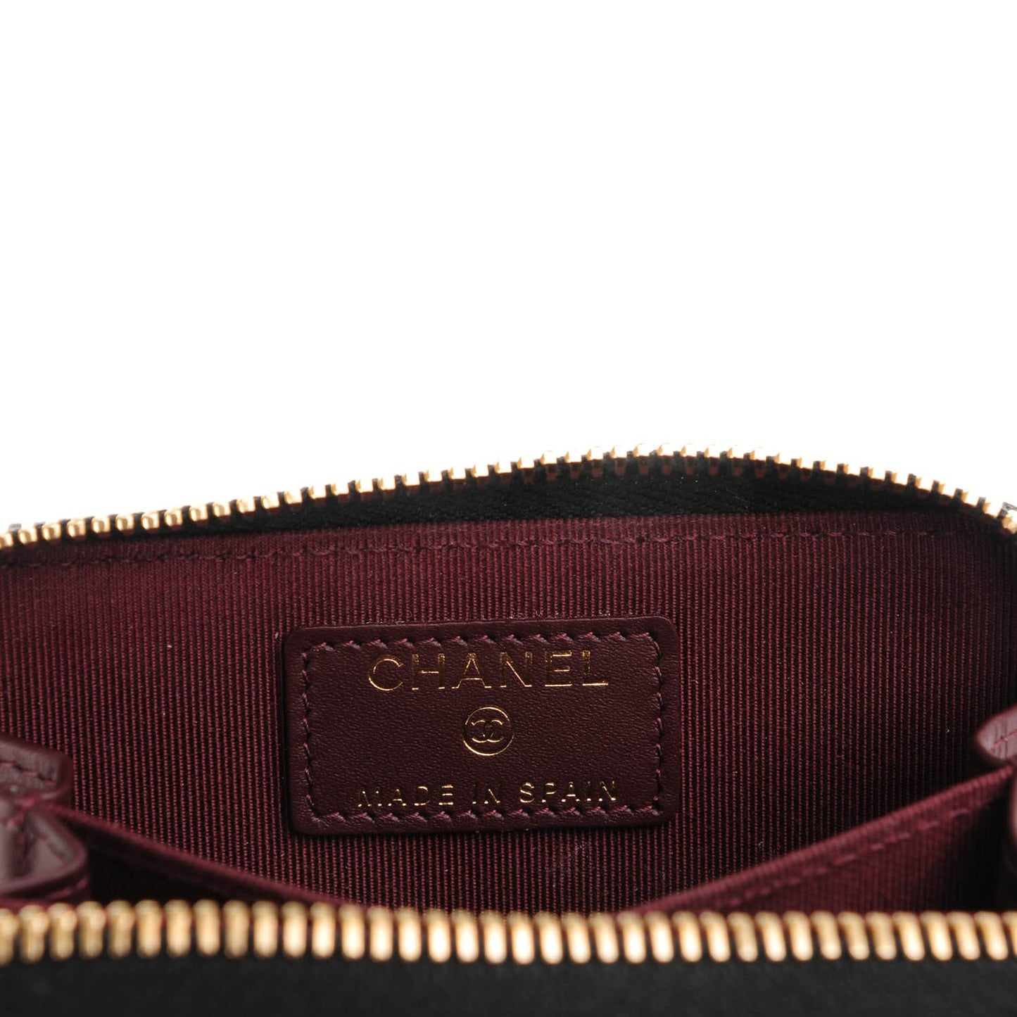 Caviar Quilted Zip Coin Purse Black