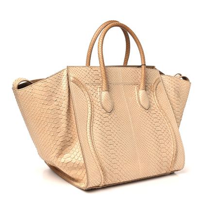 Celine Snakeskin Medium Phantom Luggage Beige 3 of 12