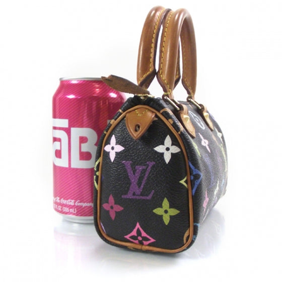 Louis Vuitton Monogram Multicolor Mini Sac HL Speedy Black 3 of 9