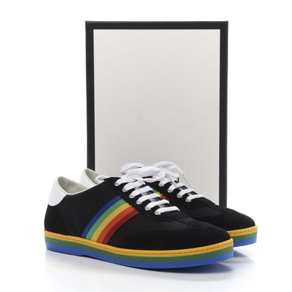 Gucci Suede Rainbow Womens G74 Sneakers 37 Black 10 of 10