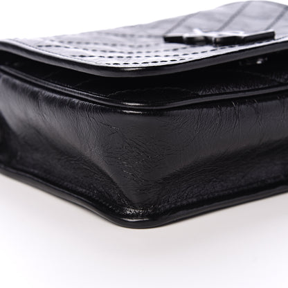 Saint Laurent Crinkled Calfskin Matelasse Monogram Niki Chain Wallet Black 8 of 9