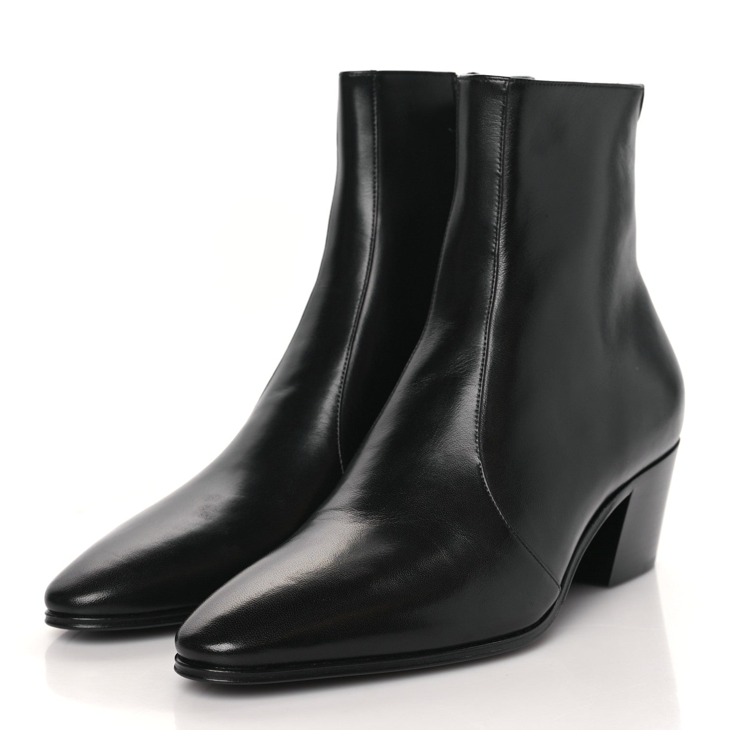 Saint Laurent Incrociato Muriel Vassili 60 Ankle Zip Boots 39 Black 3 of 8