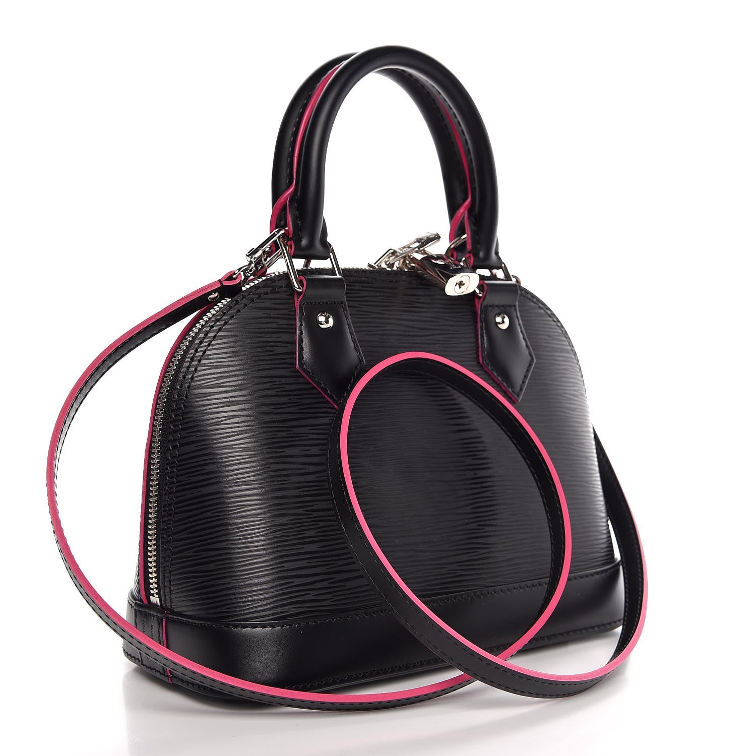 Louis Vuitton Epi Alma BB Black Hot Pink 4 of 8