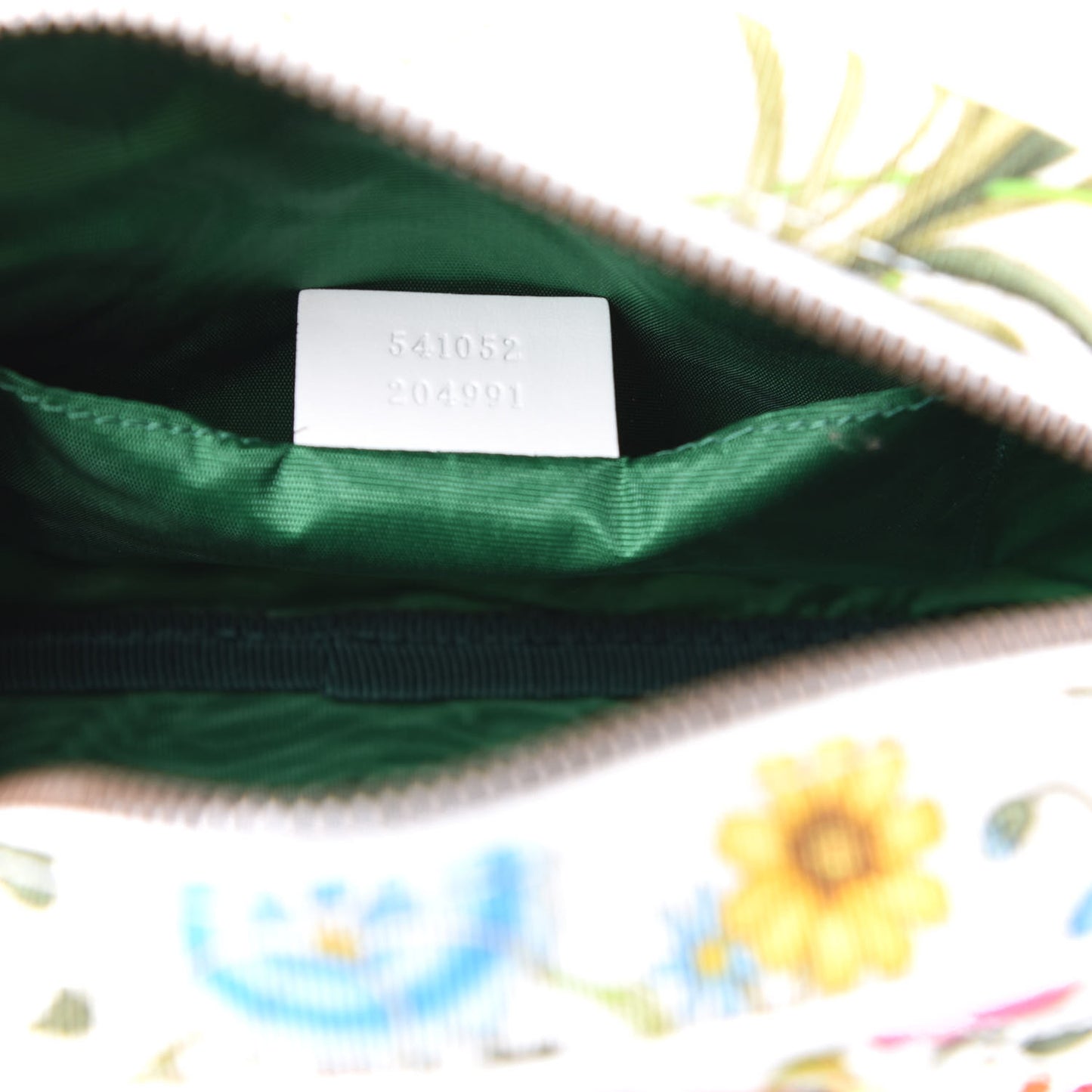 Canvas Flora Floral Trapuntata Small Zumi Dome Shoulder Bag White