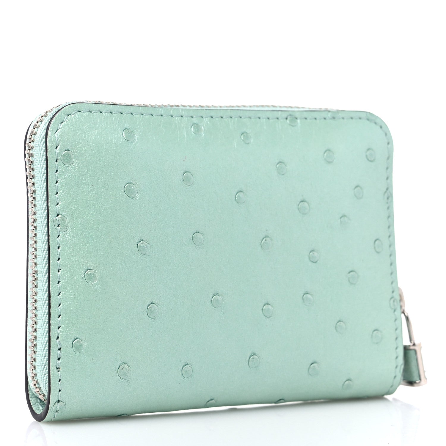 Louis Vuitton Ostrich Zippy Coin Purse Candy Green 3 of 8