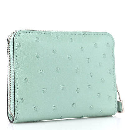 Louis Vuitton Ostrich Zippy Coin Purse Candy Green 3 of 8