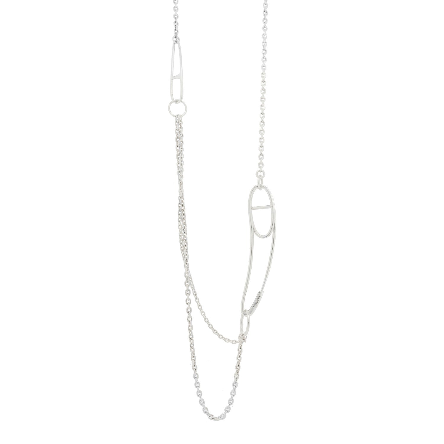 Hermes Sterling Silver Chaine d'Ancre Punk Long Necklace 1 of 5