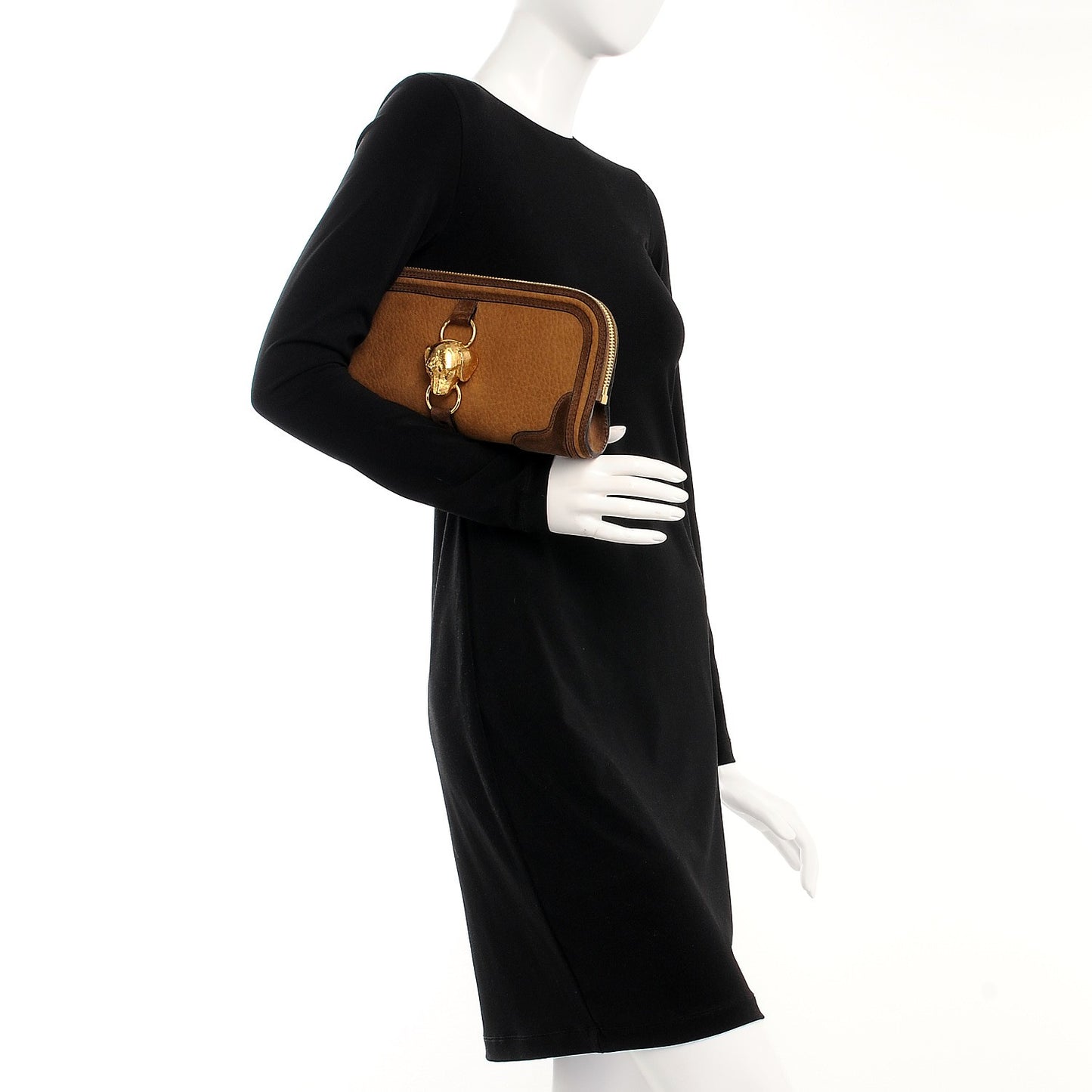 Prorsum Grainy Nubuck Alma Dog Clutch Brown